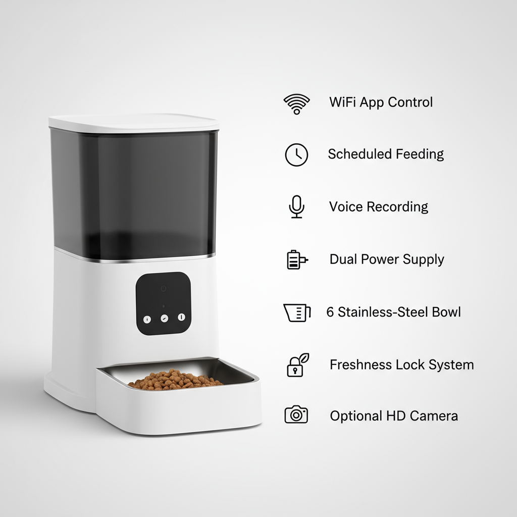 MASAPETS™ Smart Auto Feeder – App Control & Camera