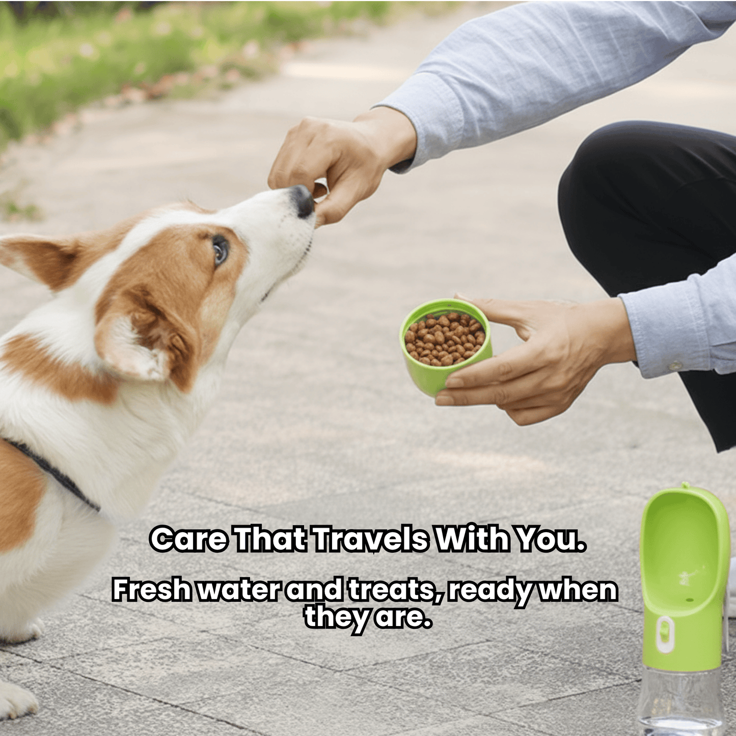 MASAPETS™ 2-in-1 Portable Pet Water Bottle & Food Container