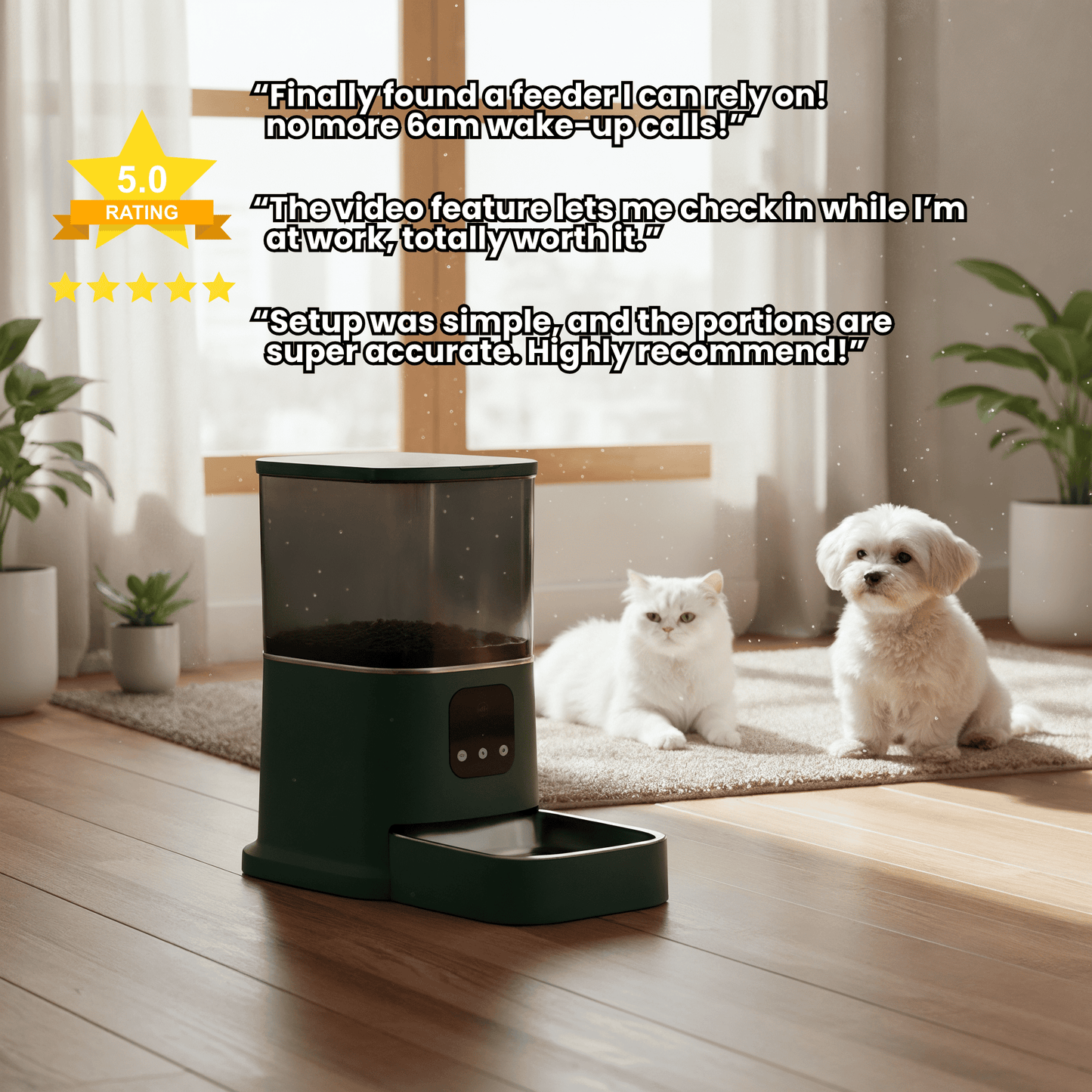 MASAPETS™ Smart Auto Feeder – App Control & Camera