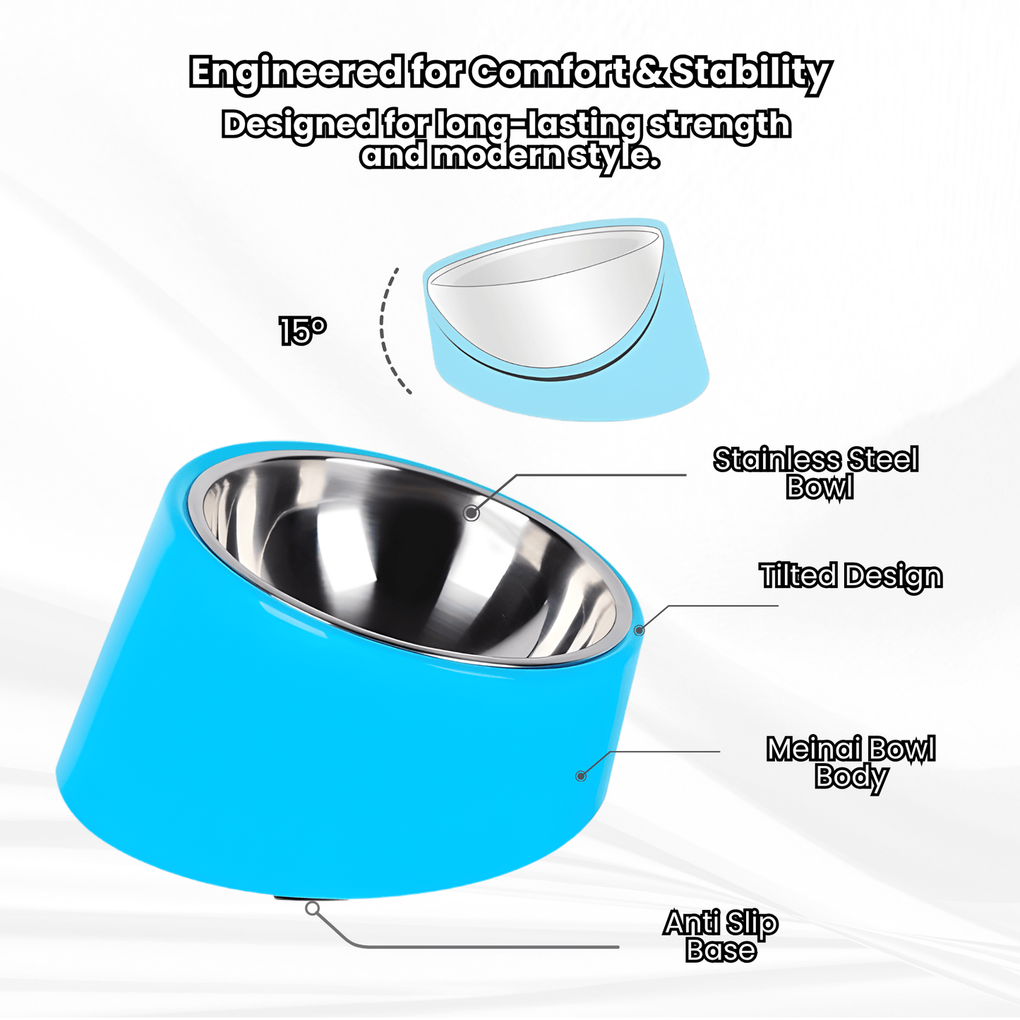 MASAPETS™ Inclined Stainless Steel Pet Bowl
