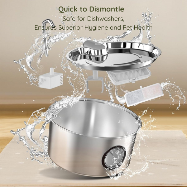 MASAPETS™ Stainless Steel Pet Water Fountain 3.2L/108OZ